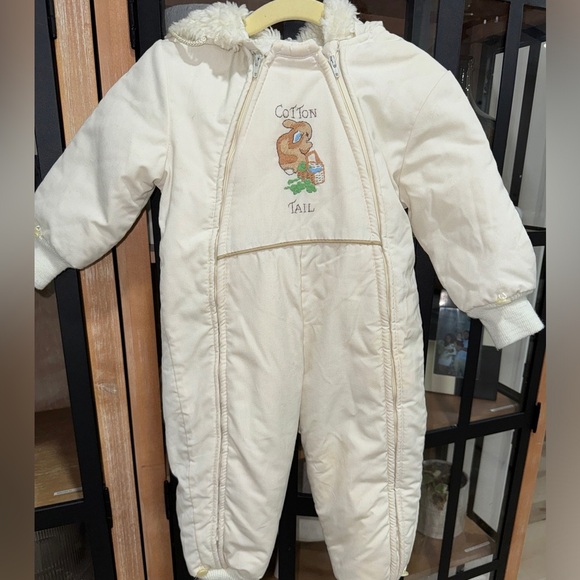 Vintage Peter Rabbit snowsuit overalls romper jumpsuit embroidered baby toddler - Picture 1 of 12